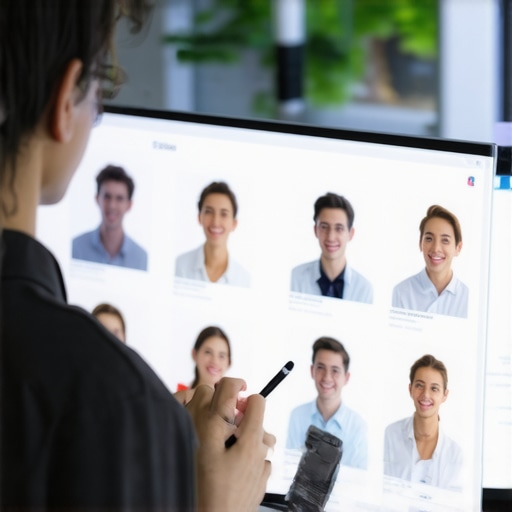 Business owner analyzing GMB competitors with digital tools in office