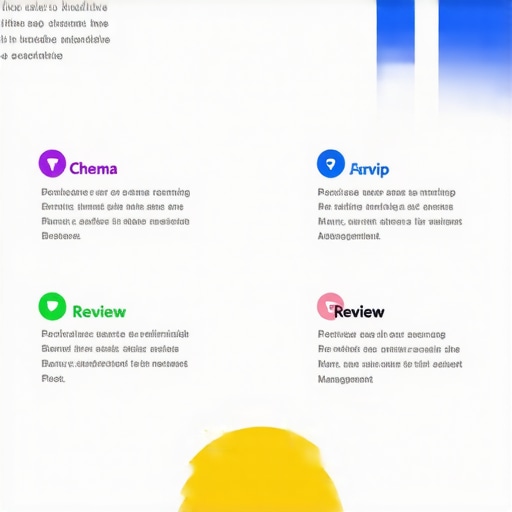 Infographic showing schema markup, local SEO strategies, and review tips for Google My Business.