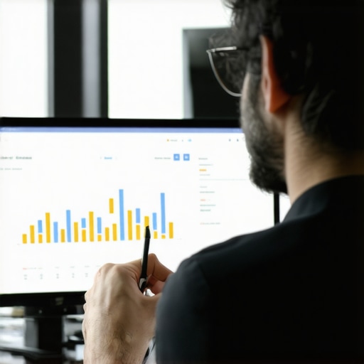 Expert reviewing Google My Business insights on a digital dashboard