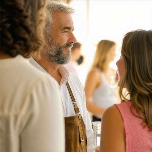 Business owner participating in local community event, boosting local SEO visibility