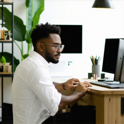 Business owner optimizing GMB attributes and posts to enhance local SEO in 2024