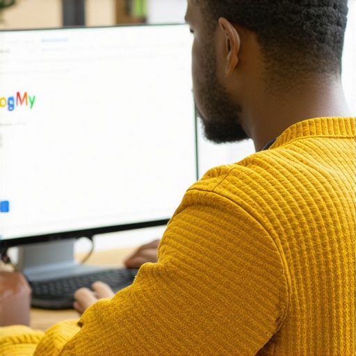 Business owner updating Google My Business profile