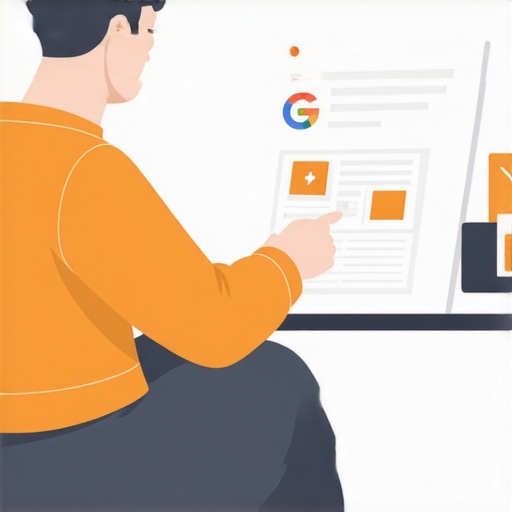 Business owner enhancing Google My Business profile with virtual tour and review management.