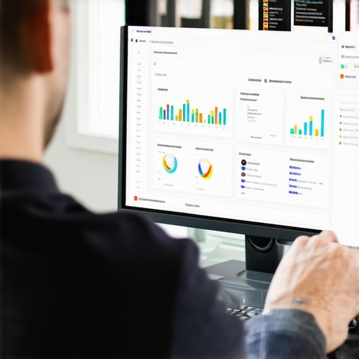 Business owner reviewing SEO analytics on a digital dashboard