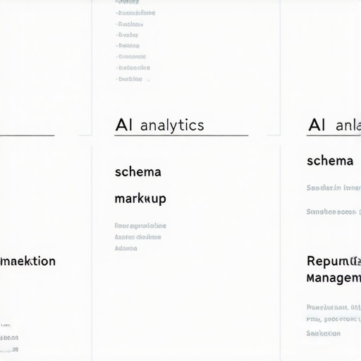 Infographic illustrating AI analytics, schema markup, and review management for local SEO