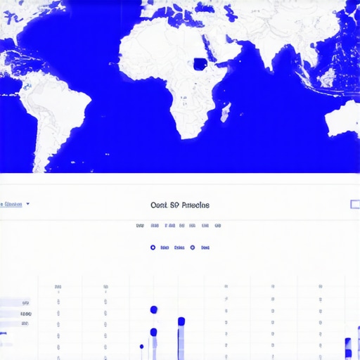 Dashboard showing local search analytics with graphs and maps