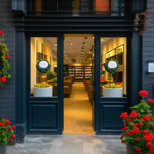 Virtual storefront tour with augmented reality features highlighting local business