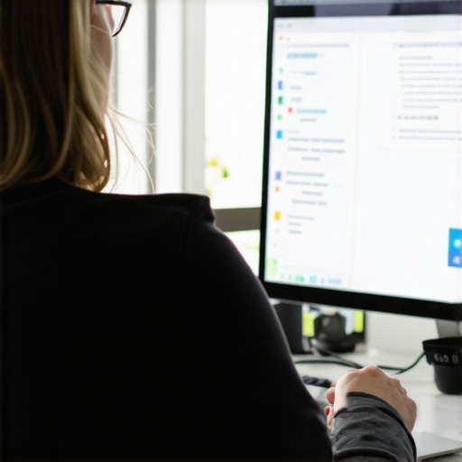 Business owner adding schema markup to website for improved local search visibility
