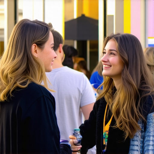 Local micro-influencers collaborating with small business at community event, promoting on social media