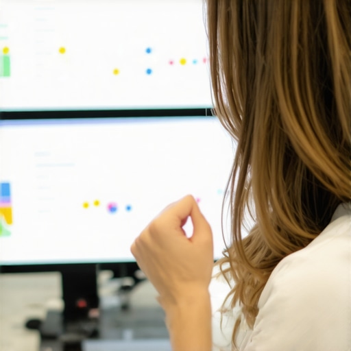 Business owner analyzing GMB insights on computer screen