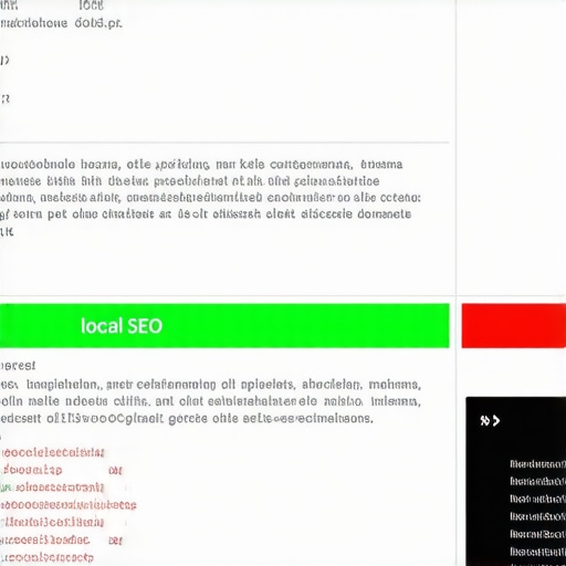 Website HTML code with embedded schema markup snippets for local SEO.
