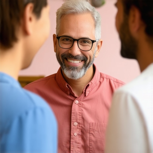 Local business owner engaging with customers in a community shop