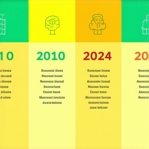 Infographic illustrating the timeline of GMB features and updates over the years.