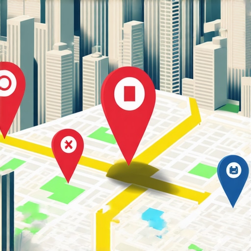 Digital cityscape with maps and search icons illustrating future local SEO trends