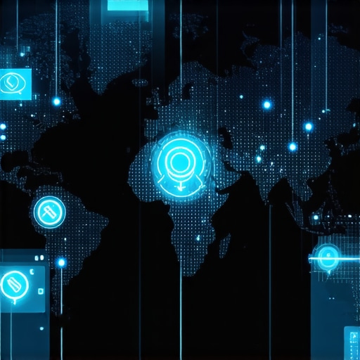 Futuristic digital map showing augmented reality and AI-driven local search