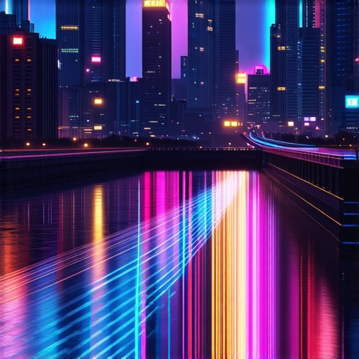 Futuristic cityscape with AR and VR technology for local SEO