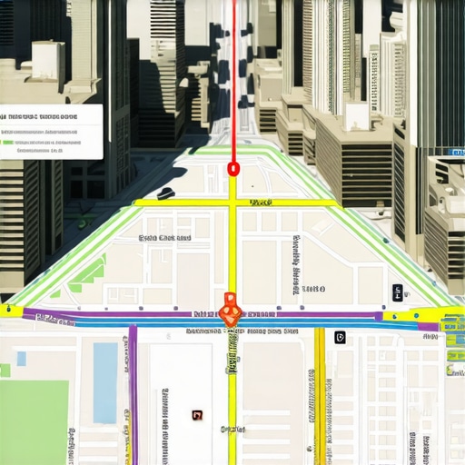 Futuristic city with digital overlays representing advanced local search technology