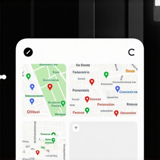 A conceptual illustration of future local search technology integrating AI and AR features