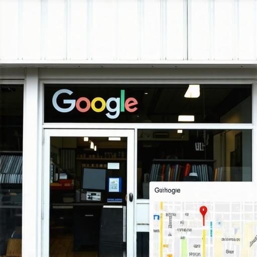 A bustling storefront with Google Maps ranking overlay