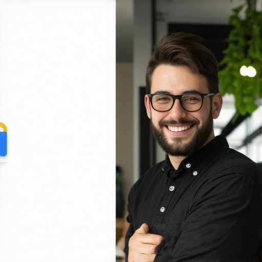 Business owner updating GMB profile on a laptop