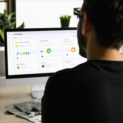 Business owner analyzing GMB profile and local search results