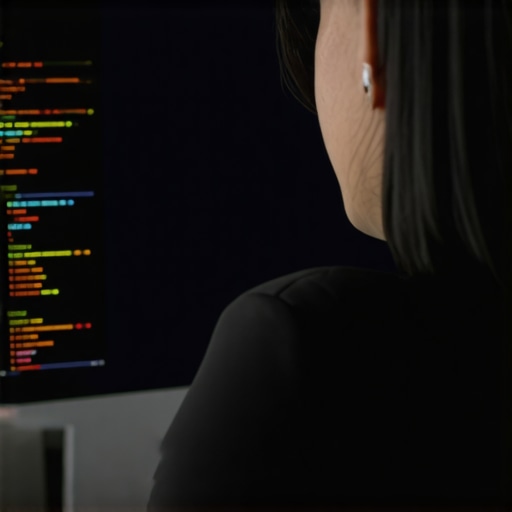 Business owner adding structured data to website code to improve local search visibility